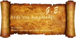 Glózik Euridiké névjegykártya